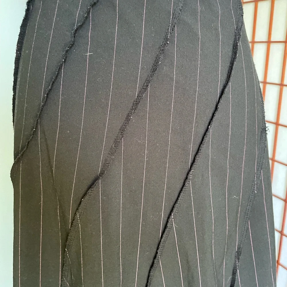 Sunny Leigh Black Skirt with Pink Pinstripes,  Size 8